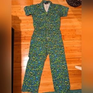 Big Bud Press Moss Blossom Short Sleeve Jumpsuit M